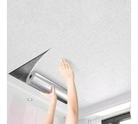 GETSTREE Paneles de Azulejos de Techo, Azulejos de Techo de PVC autoadhesivos, Techos abatibles Decorativos Techos de PVC con Pegamento sin Azulejos, Poliestireno(White,0.5 * 20m)