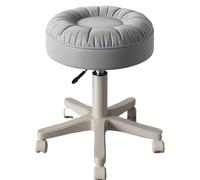 GETSTREE Taburete elevable con Ruedas for Maquillaje, tocador for Dormitorio de Mujer, Silla pequeña y Sencilla for salón uñas, Oficina masajes (Negro)(Light Gray)