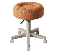 GETSTREE Taburete elevable con Ruedas for Maquillaje, tocador for Dormitorio de Mujer, Silla pequeña y Sencilla for salón uñas, Oficina masajes (Negro)(Orange)