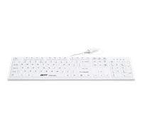 GETT GCQ CleanType Easy Protect USB - Teclado de silicona con carcasa de plástico desinfectable, resistente al agua, IP68, color blanco, 105 teclas