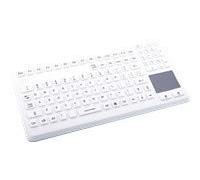 GETT InduProof Advanced Touch USB (DE) - Teclado de silicona IP68, DIN EN 60601 Touchpad gris 104 teclas