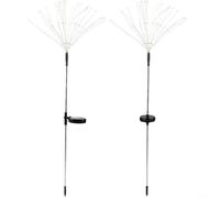 Gettimore 2 luces solares de fuegos artificiales para jardín, IP65, resistentes a la intemperie, decoración al aire libre con 8 modos, lámparas de estaca de alambre de cobre flexible para (150 luces