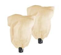 Gettimore 2 unidades XXL de forro polar para protección contra heladas, 140 x 200 cm, protectores de plantas de jardín de invierno, tela no tejida con cordón para palmeras, beige, 1,2 m x 1,8 m
