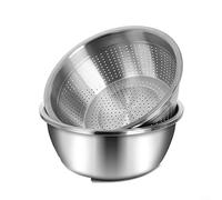 Gettimore 304 para colador microporoso de acero inoxidable con agujeros de drenaje de 2 mm para lavar arroz, lentejas, frutas y verduras, lavabo de 28 cm de diámetro