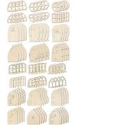 Gettimore 48 piezas de madera de jardín de hadas para puerta, kit de manualidades de pino sin terminar para mini puertas y álbumes de recortes, tarjetas, decoración del hogar y proyectos creativos