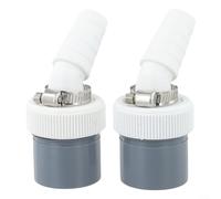 Gettimore Adaptador de desagüe para lavadora, PVC, 2 unidades con entrada de 18-24 mm y salida de 40 mm, abrazaderas de manguera y juntas, para lavavajillas, secadora y tuberías de fregadero