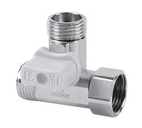 Gettimore Adaptador de válvula de parada en T de aleación de zinc para bidé, pulverizador de mano, tanque de inodoro, lavavajillas y cocina, color plateado, 45 x 20 mm