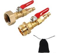 Gettimore Adaptador roscado de latón de 1 4 pulgadas con válvula de bola integrada para invernar aspersores RV y tuberías al aire libre (conector de aspersor)