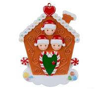 Gettimore Adorno de Navidad para la familia, serie Survivor de poliresina, decoración colgante con lazo de cinta, 8,5 x 11,4 cm