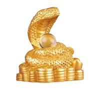 Gettimore Adorno de serpiente de resina, símbolo de riqueza y prosperidad del Año Nuevo chino 2025, estatua decorativa de oro o bronce para el hogar, oficina, jardín y entrada