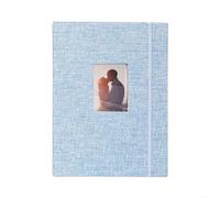 Gettimore Álbum de recortes versátil con cubierta hueca, tela natural para recuerdos, organizador de tarjetas fotográficas compacto para viajes (azul)
