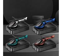 Gettimore Ambientador y purificador giratorio para coche, con energía solar, diseño de estilo aeronáutico, con tableta aromática y aceite esencial, color rojo