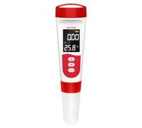 Gettimore Analizador portátil 5 en 1 de calidad del agua con guía de voz, medidor de pH digital para hidroponía y peceras, lectura precisa de temperatura y sal