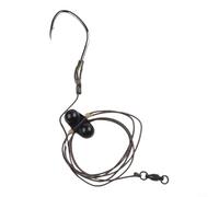 Gettimore Aparejo de pesca con sonajero, configuración de cebo inferior de un solo gancho, líder de alambre de acero al carbono agua salada, línea de 100 cm, negro (8#)