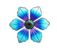 Gettimore Arte de pared de flores de metal 3D, jardín colgante de hierro para escultura para patio, valla de patio, decoración vibrante del hogar al aire libre azul (azul)