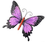Gettimore Arte de pared de mariposa de metal 3D, decoración de jardín grande púrpura para decoración del hogar al aire libre interior patio valla