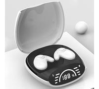 Gettimore Auriculares inalámbricos invisibles para dormir con cancelación de ruido y sonido estéreo HiFi, resistentes al sudor, para deportes al aire libre, tiempo de reproducción de 5.3 horas + funda