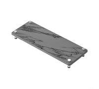 Gettimore Bandeja absorbente de tierra de diatomeas de 28 x 11 cm, tapete de secado rápido para fregadero organizador de baño, posavasos multiusos para jabón, fregar, cepillo, velas, blanco y gris