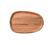 Gettimore Bandeja de madera ovalada irregular para aperitivos de postre de frutas, plato seguro para alimentos de madera maciza natural con elegante textura de grano, plato multiusos para tartas de