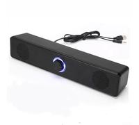 Gettimore Barra de sonido alimentada por USB, conexión inalámbrica con cable, diseño delgado, sistema de audio de cine en casa para dormitorio, 31 cm (tipo enchufable)
