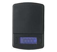 Gettimore Báscula digital para pesaje de precisión de 100 g a 500 g con precisión de 001 g, pantalla LCD retroiluminada, báscula electrónica portátil en color negro, compatible con pilas AAA (2