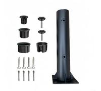 Gettimore Base ajustable para sombrilla de patio, soporte de montaje de metal resistente con acabado resistente al óxido, columna central de sombrilla de jardín, negro, 11.8 x 4 x 4 pulgadas (A)