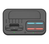 Gettimore Base de carga multifunción RGB para Switch 2 con almacenamiento de tarjetas de juego, 16,5 x 16,5 x 4 cm, soporte ABS negro para controladores JOY-CON y Pro
