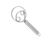 Gettimore Batidor de masa danés de acero inoxidable, 21 cm de longitud total, 8,2 cm de diámetro del anillo, mezcla de masa de pan, masa de pasteles, panqueques, plata