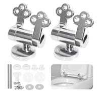 Gettimore Bisagras de asiento de inodoro de cierre suave para inodoros de cerámica, madera, resina, aleación de zinc, conector de tapa de ralentización de tensión ajustable, chapado en cromo, paquete