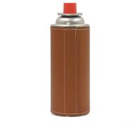 Gettimore Bolsa de cubierta de botella de gas PU 250g cilindro largo, funda protectora a prueba de golpes camping senderismo barbacoa (marrón claro)