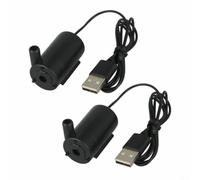 Gettimore Bomba sumergible mini USB, paquete de 2 unidades de circulación de agua silenciosa de 5 V para pecera, acuario, jardín, fuente negra (2 piezas)