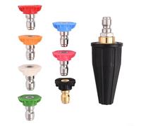 Gettimore Boquilla giratoria de alta presión, 7 puntas intercambiables, control preciso, limpieza potente para superficies exteriores de coche