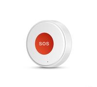 Gettimore Botón de pánico inalámbrico WiFi SOS, interruptor de alarma de seguridad inteligente para el hogar para Tuya para Alexa Google, dispositivo de llamada recargable con cinta de doble cara