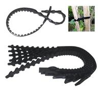 Gettimore Bridas y soportes para plantas para árboles y arbustos, correas de bloqueo ajustables, 10 unidades, sistema de soporte de goma resistente para plantas, para jardín, color negro, 300 mm