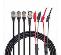 Gettimore Cable coaxial BNC macho a BNC con ganchos de prueba y pinzas de cocodrilo, P1260, 100 cm, corriente nominal de 5 A