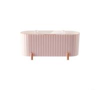 Gettimore Caja de almacenamiento de cosméticos de escritorio Organizador de maquillaje a prueba de PP Organizador de joyas (rosa)