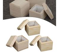 Gettimore Caja de almacenamiento de madera con forro para recuerdos, bodas o regalos de Nochebuena, madera de pino claro para personalizar