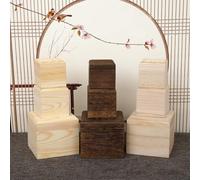 Gettimore Caja de almacenamiento de madera de pino con forro para recuerdos, boda o bautizo, uso en Nochebuena