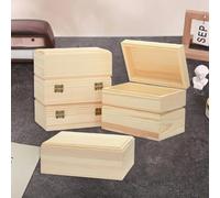 Gettimore Caja de almacenamiento personalizada de madera clara de 14 x 9 x 5 cm para recuerdos, regalos, bodas, Nochebuena