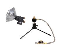 Gettimore Calentador de gas portátil con encendido eléctrico, base plegable, salida de calor de 3 etapas para camping y uso al aire libre, sellado de seguridad para anillo, construcción ABS de cobre