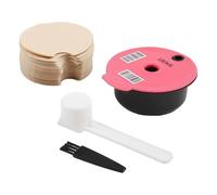 Gettimore Cápsula de café reutilizable con tapas de silicona de 60 ml/180 ml, cuchara y cepillo para máquina Bosch Tassimo