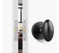 Gettimore Cerradura de puerta oculta con mango de empuje, pestillo sin llave de una sola cara para puertas interiores, aleación de zinc, se adapta a 35-45 mm de grosor, para baño, pasillo, puertas