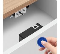 Gettimore Cerradura electrónica invisible para puertas y armarios de madera con tarjeta IC y desbloqueo de teléfono NFC, color negro