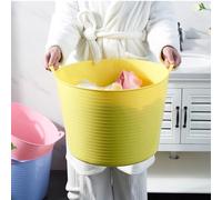 Gettimore Contenedor de almacenamiento de jardín, 40 L para bañeras de plástico con asas para el hogar, lavado y residuos de jardín, apilable y