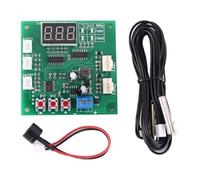 Gettimore Controlador de temperatura del ventilador para sistema de refrigeración PWM de 4 cables CC 12/24/48V, control de velocidad del motor de 2 canales con pantalla LED, compatible con sonda 10K B