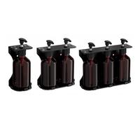 Gettimore Dispensador de jabón montado en la pared para gel de ducha, champú y jabón de platos, botella de bomba manual con soporte, acero inoxidable y plástico, 6,5 x 6,5 x 16,5 cm, color negro