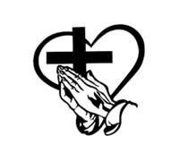 Gettimore Elegante arte de pared cristiano de metal con diseño de manos rezando, cruz de escritura inspiradora para decoración del hogar, granja y estilo contemporáneo