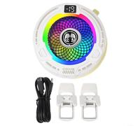 Gettimore Enfriador de teléfono celular RGB de 30 W, ventilador portátil para juegos con 3 engranajes de refrigeración, tipo de clip trasero magnético, radiador, juegos de transmisión en vivo (blanco)