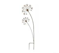 Gettimore Estaca de jardín de metal oxidado con silueta de diente de león, resistente a la intemperie, adorno decorativo para exteriores, macizos de flores, patios, balcones, estilo campo, 35 cm (A)