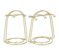 Gettimore Expositor dorado de acero inoxidable para tazas de té y platillos con escurridor de agua y colgador para tazas, capacidad para hasta 46 tazas, acabado suave pulido, color dorado resistente a